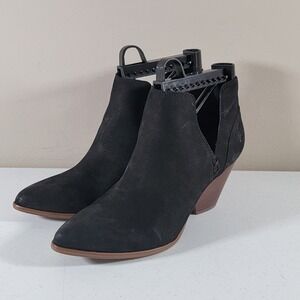 Frye Reina Cut Out Boots Womens 8 Black Suede Bootie Western Boho Festival Ankle
